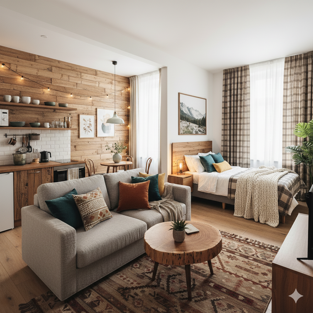 Cum să amenajezi un apartament mic în stil rustic