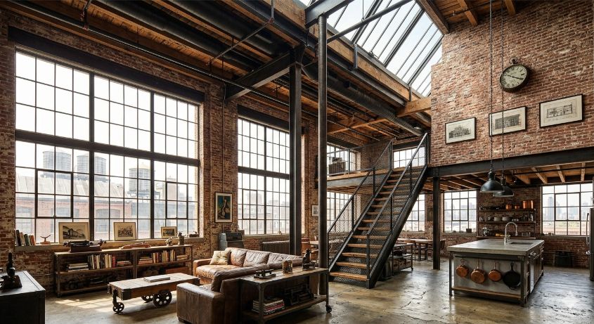 apartament loft industrial new york